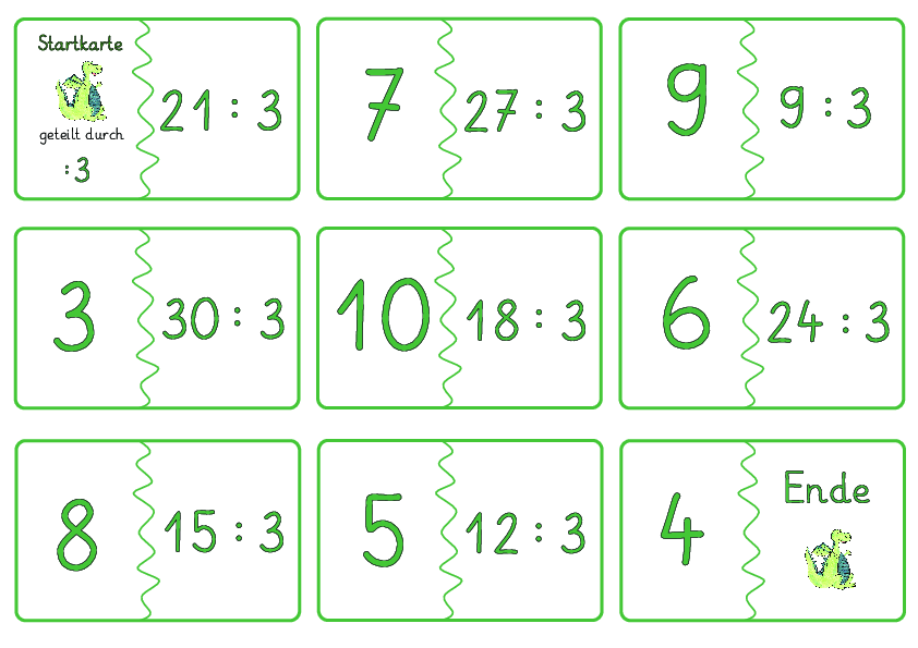 Dominos zu den Geteiltaufgaben (1)